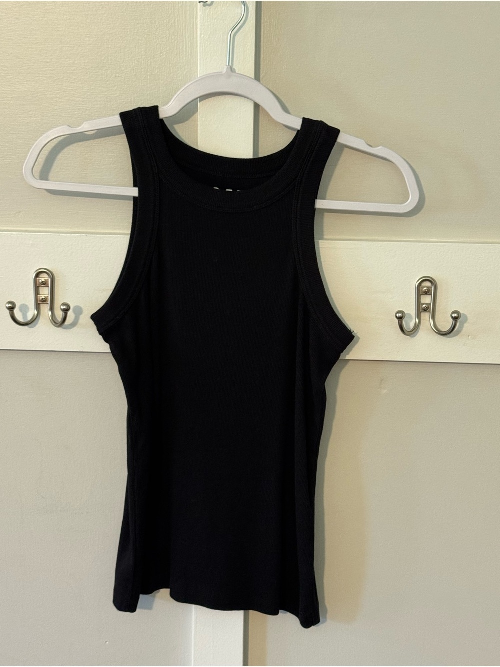 LOFT Black Ribbed Racerback Tank - Picture 2 of 4